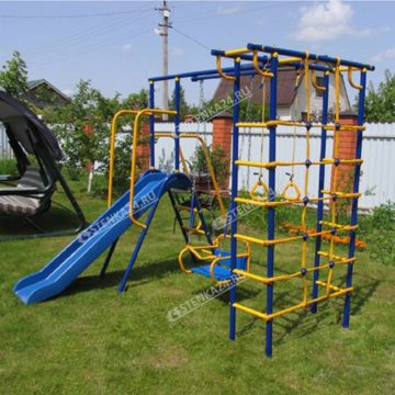 "Малыш-Дачник с горкой" в комплекте с качелями на цепях/подшипниках — изображение 2