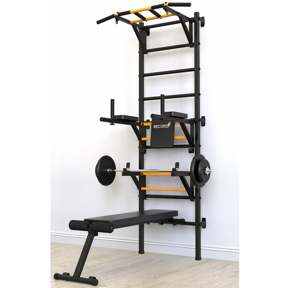 Шведская стенка Рекорд X4(с опорой на пол)-Турник съемный