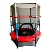 Батут DFC JUMP KIDS 55" красный с желто-синими стойками