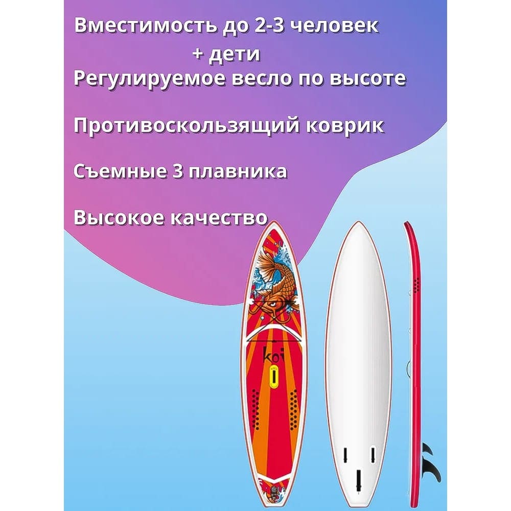 SUP board (сап доска с рыбкой оранжевый) — изображение 5