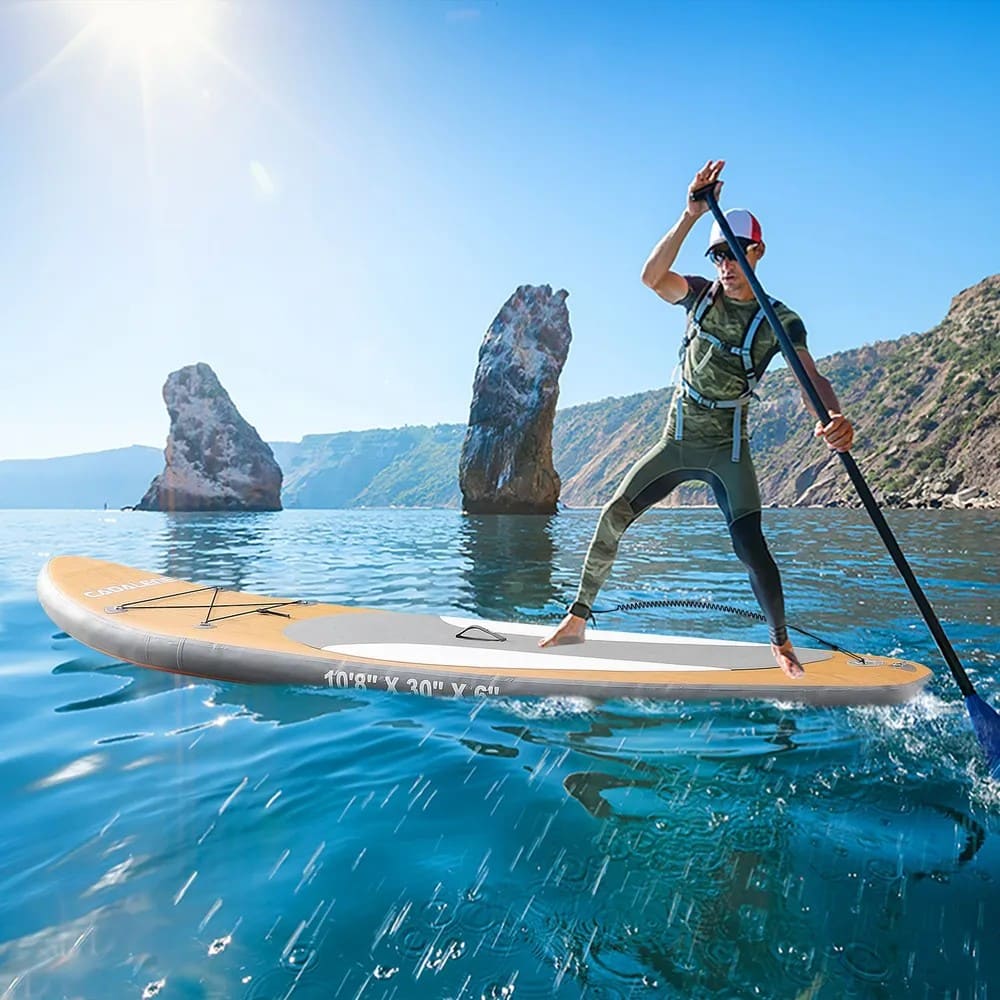 SUP board надувной для серфинга с веслом (Сап-доска Надувная) под дерево — изображение 2