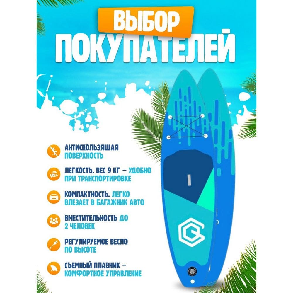 Сапборд / SUP- board (сап доска) GQ Coco 335*82*15 Blue