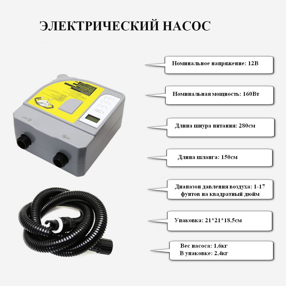 Насос автомобильный двойной для Sup-доски(Sup board)/ байдарки/ матрасов — изображение 3