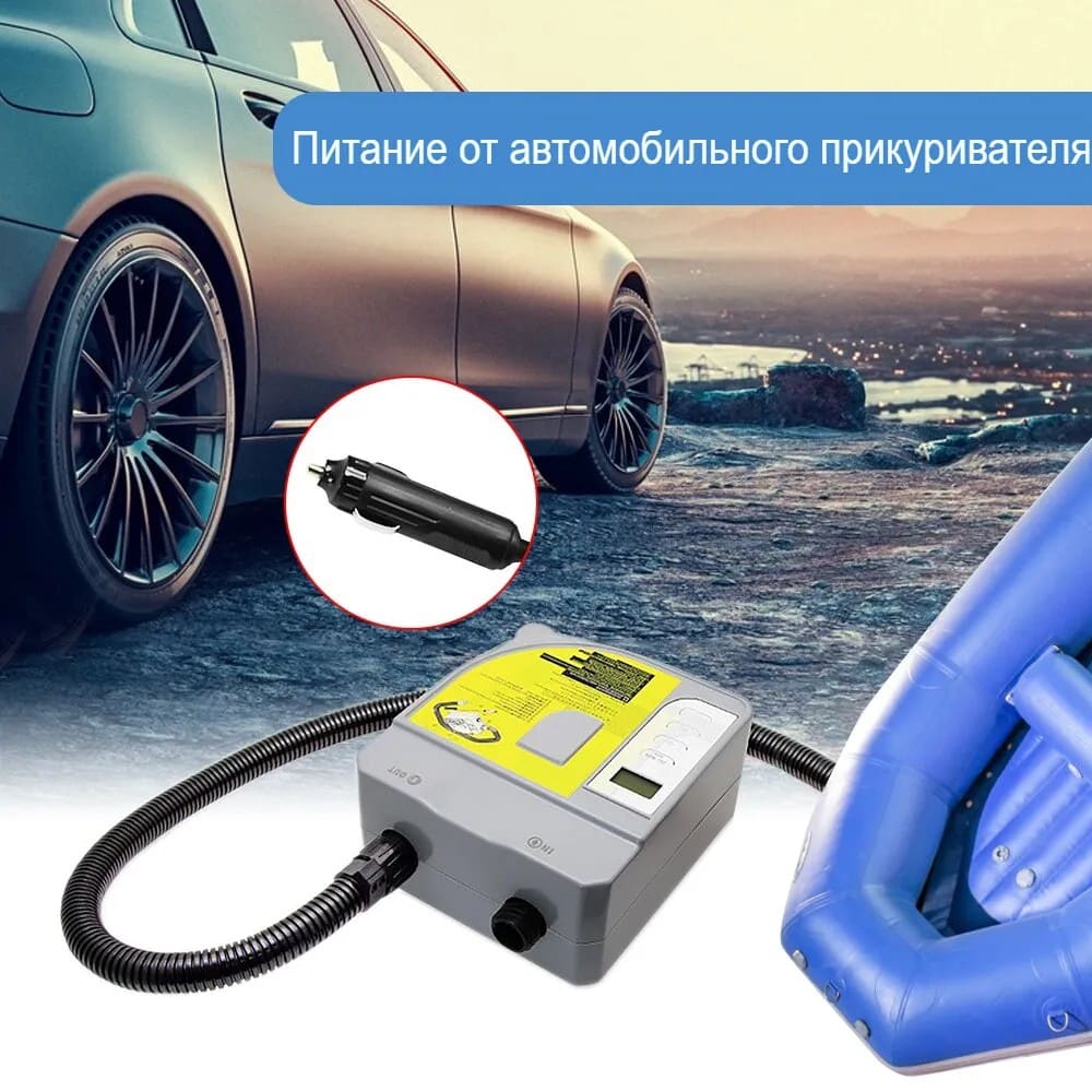 Насос автомобильный двойной для Sup-доски(Sup board)/ байдарки/ матрасов — изображение 4
