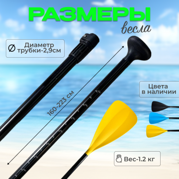 Весло желтое двустороннее для SUP board — изображение 2